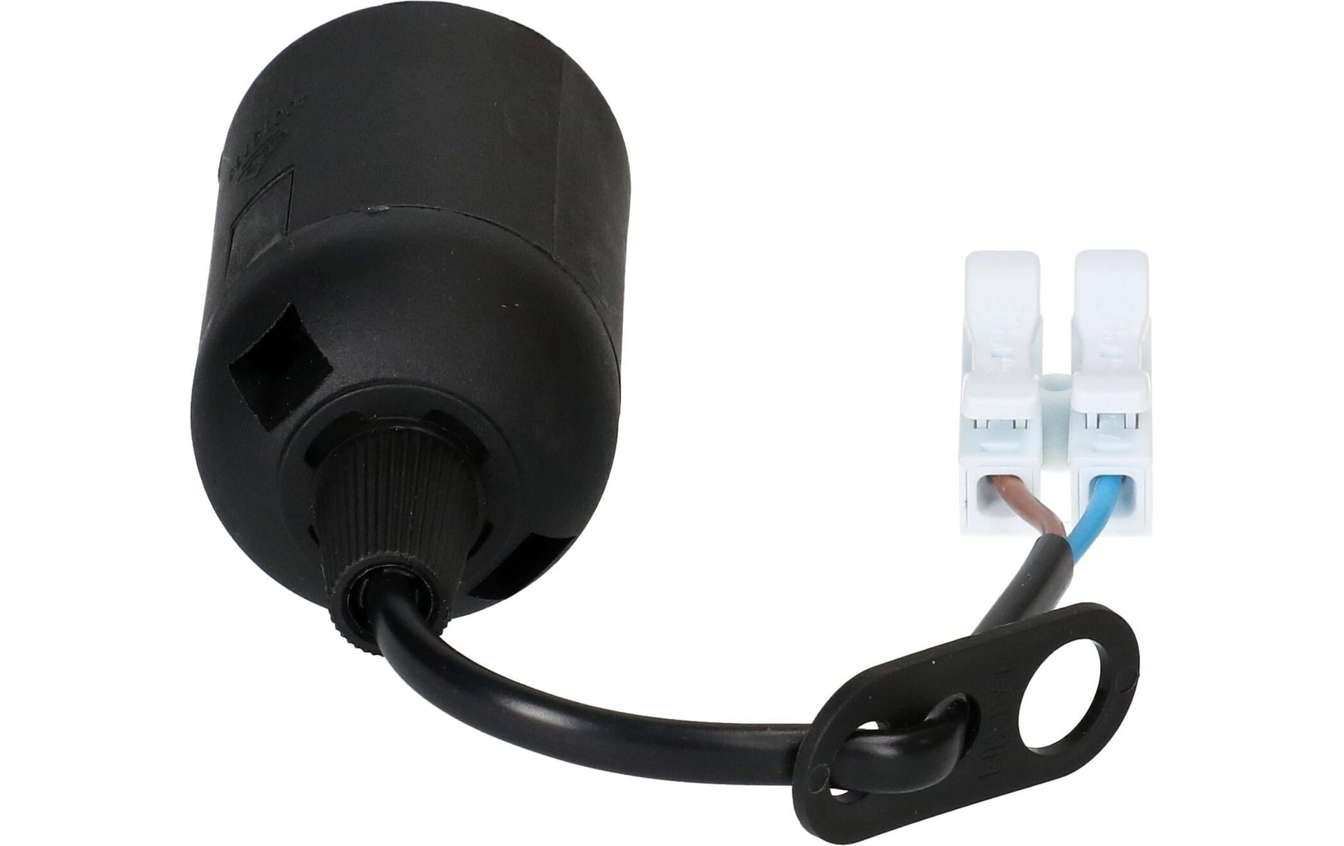 Max Hauri AG Max Hauri Fassung E27 – Kabel 0,12 m, Kunststoff, Schwarz, 60 W, 230 V – 1 Stk.