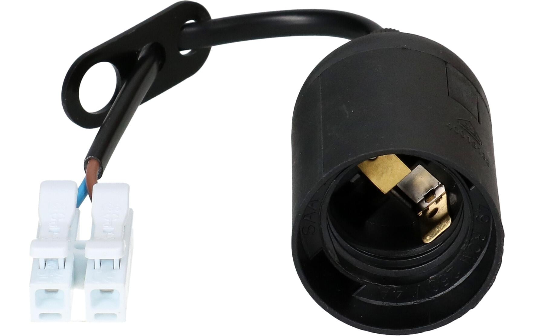 Max Hauri AG Max Hauri Fassung E27 – Kabel 0,12 m, Kunststoff, Schwarz, 60 W, 230 V – 1 Stk.