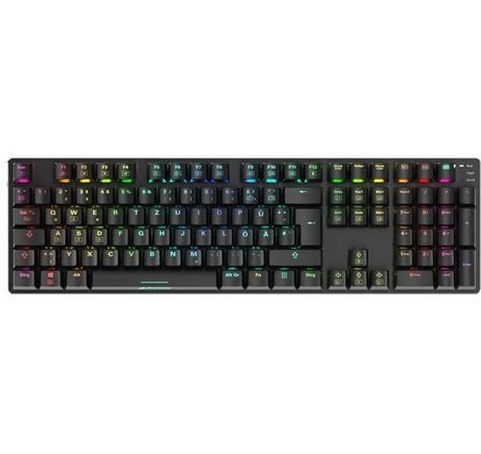 Sharkoon SKILLER SGK36W – Gaming-Tastatur – Mechanisch – 2,4 GHz USB-A (Empfänger) – QWERTZ (DE) – RGB – Rot