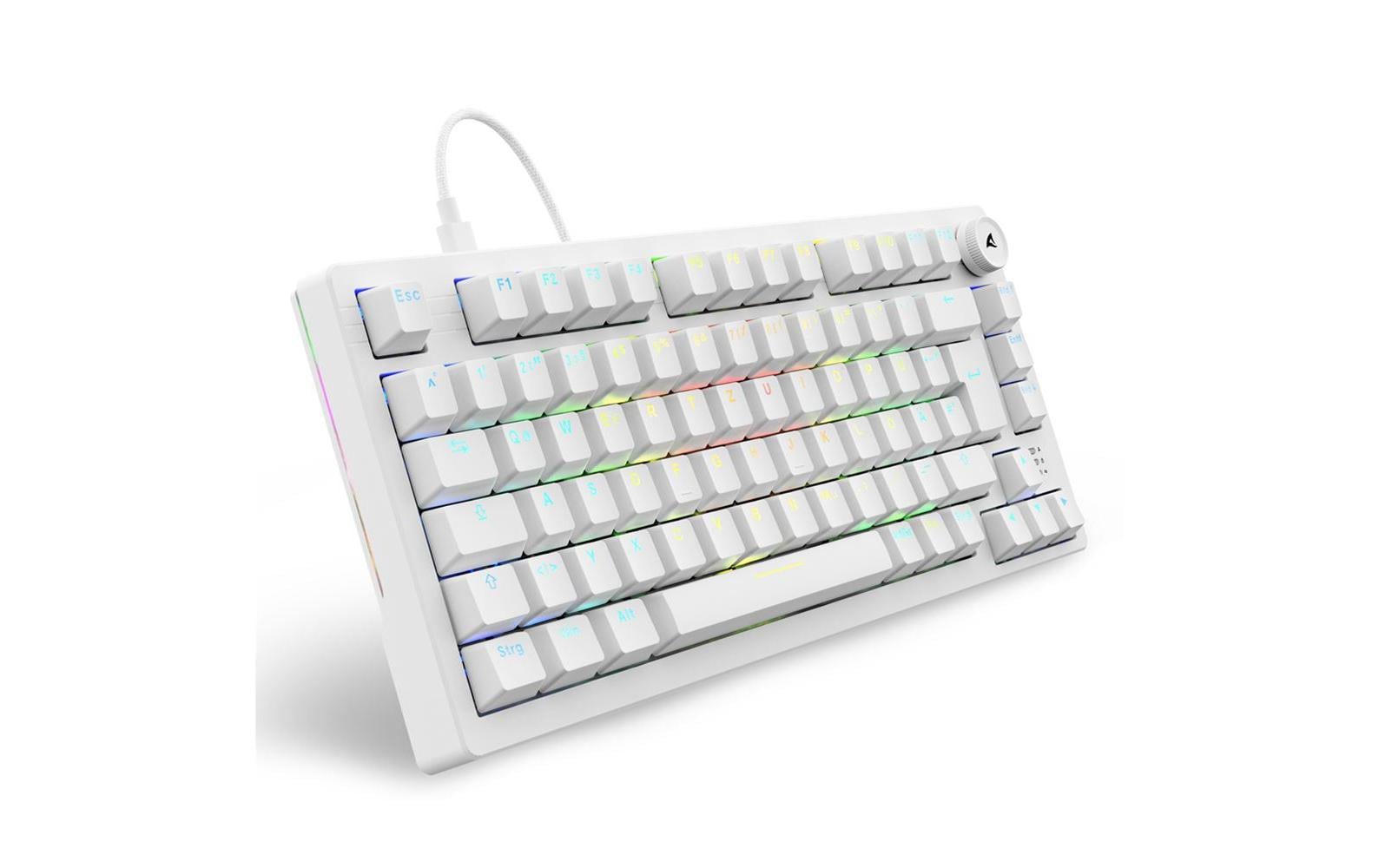 Sharkoon SGK25 – Tastatur 75% – Mechanisch – Verkabelt, USB-A – QWERTZ (DE) – RGB – Ohne Ziffernblock