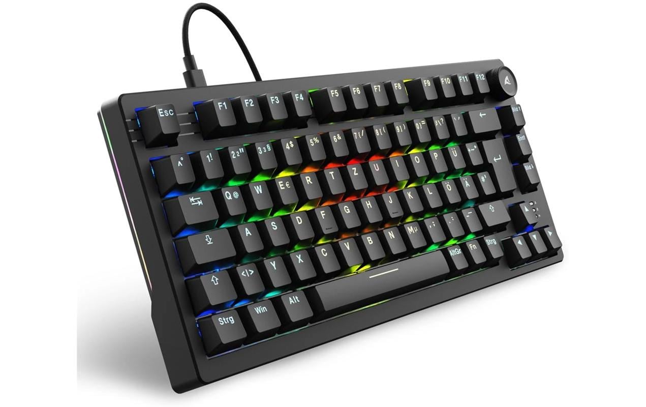 Sharkoon SGK25 – Tastatur 75% – Mechanisch – Verkabelt – QWERTZ (DE) – RGB – Ohne Ziffernblock – Schwarz