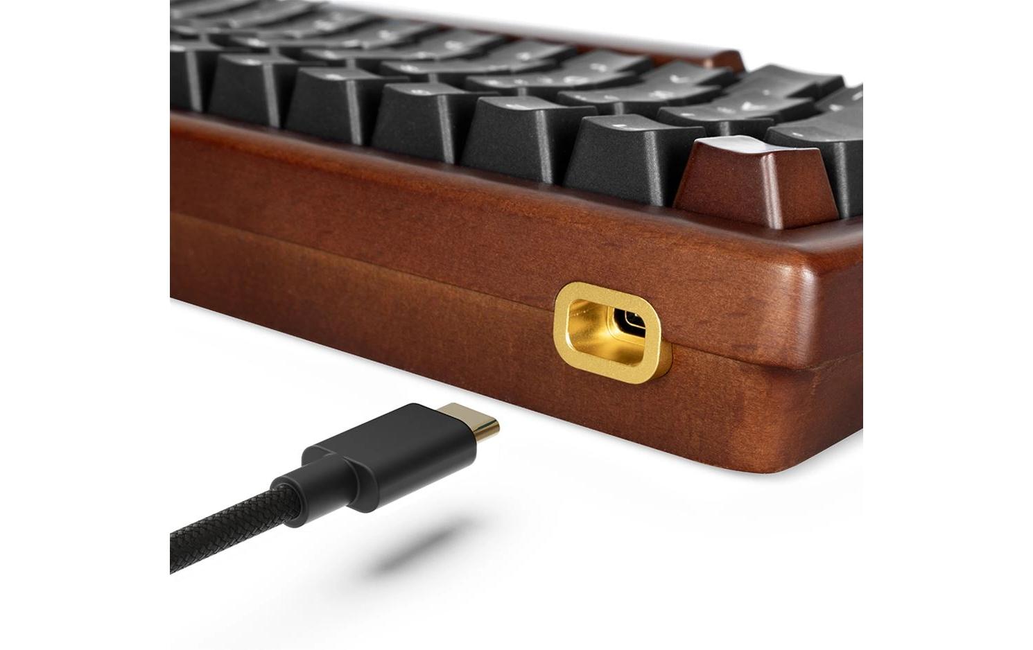 Sharkoon Skiller SGK50 S3 Wood – Tastatur 75% – Mechanisch, Hot-Swap – QWERTZ (DE) – Ohne Ziffernblock