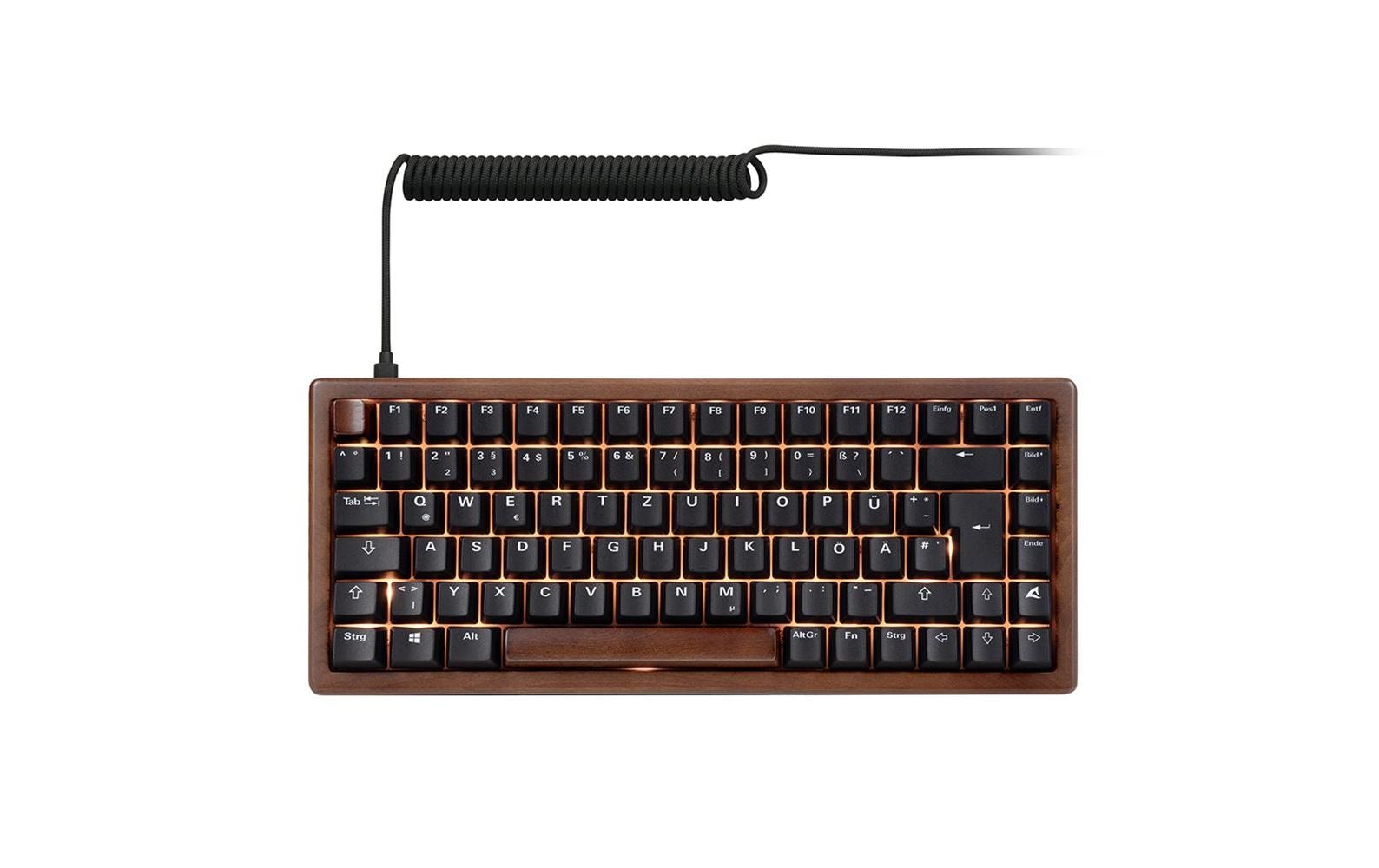 Sharkoon Skiller SGK50 S3 Wood – Tastatur 75% – Mechanisch, Hot-Swap – QWERTZ (DE) – Ohne Ziffernblock