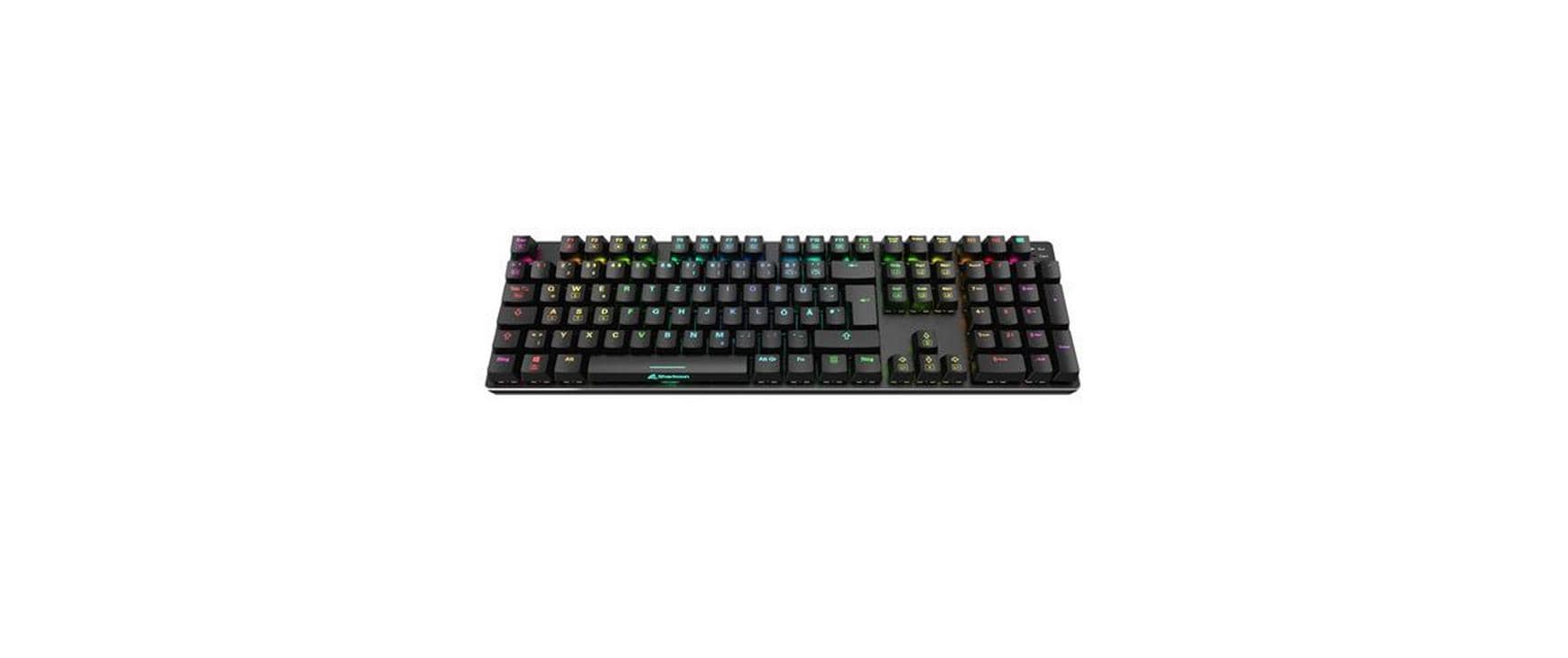 Sharkoon SKILLER SGK36W – Gaming-Tastatur – Mechanisch – 2,4 GHz USB-A (Empfänger) – QWERTZ (DE) – RGB – Rot