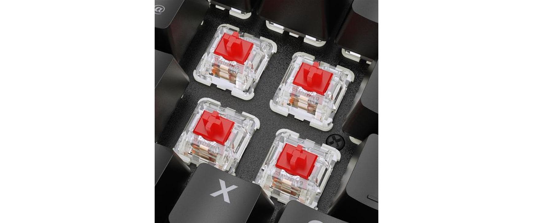 Sharkoon SKILLER SGK36W – Gaming-Tastatur – Mechanisch – 2,4 GHz USB-A (Empfänger) – QWERTZ (DE) – RGB – Rot