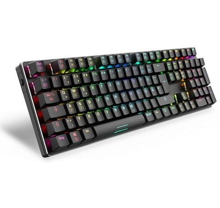 Sharkoon SKILLER SGK36W – Gaming-Tastatur – Mechanisch – 2,4 GHz USB-A (Empfänger) – QWERTZ (DE) – RGB – Rot