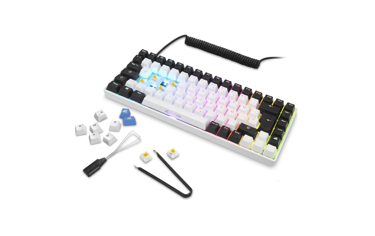 Sharkoon SKILLER SGK50 S3 – Gaming-Tastatur 75% – Mechanisch – Kabelgebunden (USB-C) – QWERTZ (DE) – RGB