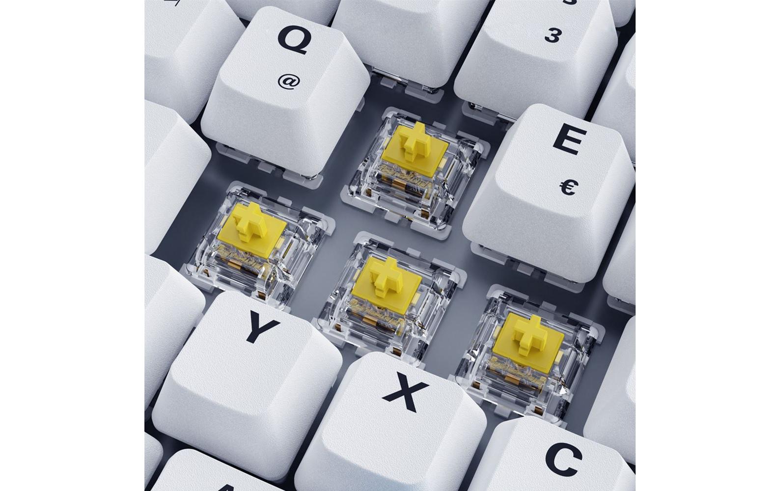 Sharkoon SKILLER SGK50 S3 PBT – Gaming-Tastatur 75% – Mechanisch, RGB – USB-C – QWERTZ (DE) – Weiss