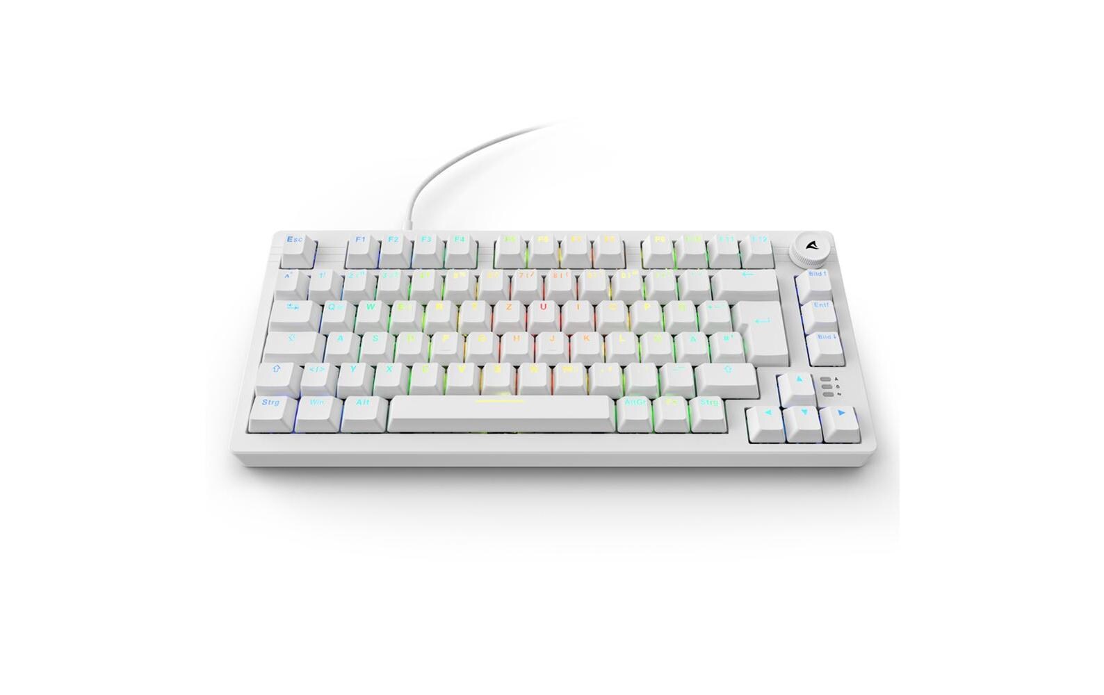 Sharkoon SGK25 – Tastatur 75% – Mechanisch – Verkabelt, USB-A – QWERTZ (DE) – RGB – Ohne Ziffernblock