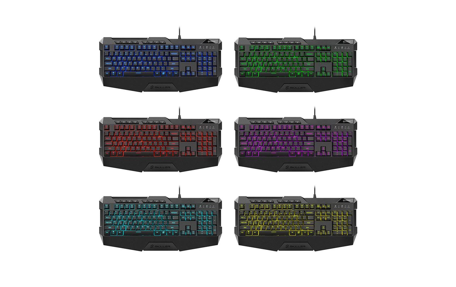 Sharkoon Skiller SGK4 – Gaming-Tastatur 100% – Membran – kabelgebunden (USB-A) – RGB – QWERTZ (DE) – schwarz