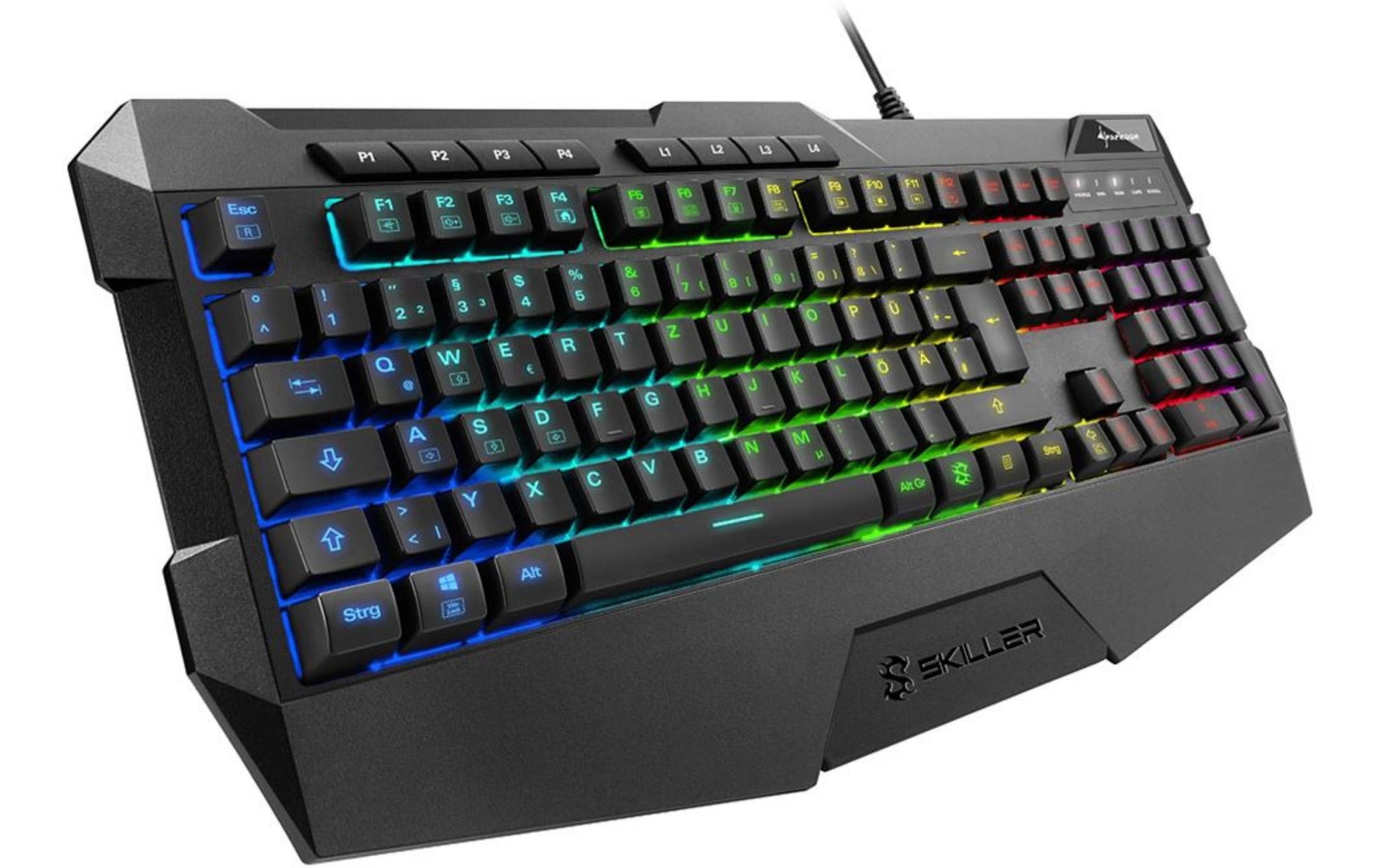 Sharkoon Skiller SGK4 – Gaming-Tastatur 100% – Membran – kabelgebunden (USB-A) – RGB – QWERTZ (DE) – schwarz