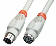 Lindy Verlängerungskabel 8-pol. Mini-DIN M zu 8-pol. Mini-DIN F – 2 m, für Apple Mac Serial Port, Grau