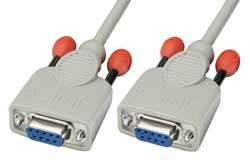 Lindy Modemkabel DB-9 (weiblich) zu DB-9 (weiblich) – 3 m, geschirmt, Weiss