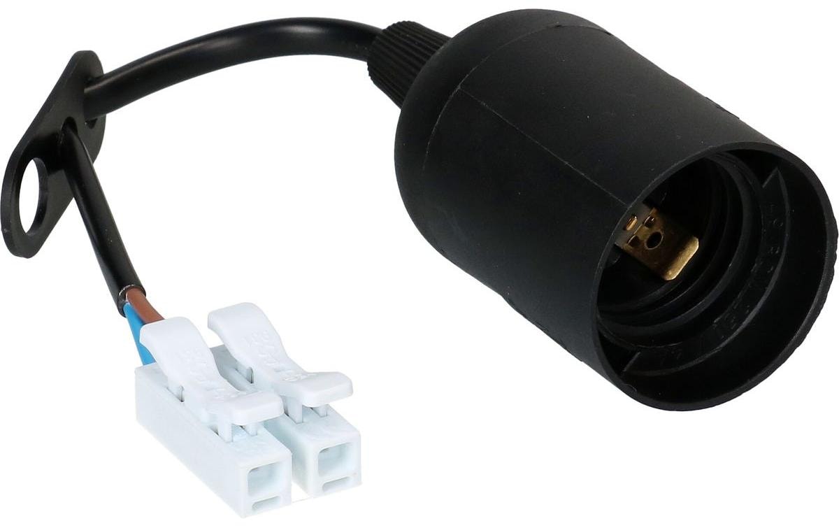 Max Hauri AG Max Hauri Fassung E27 – Kabel 0,12 m, Kunststoff, Schwarz, 60 W, 230 V – 1 Stk.