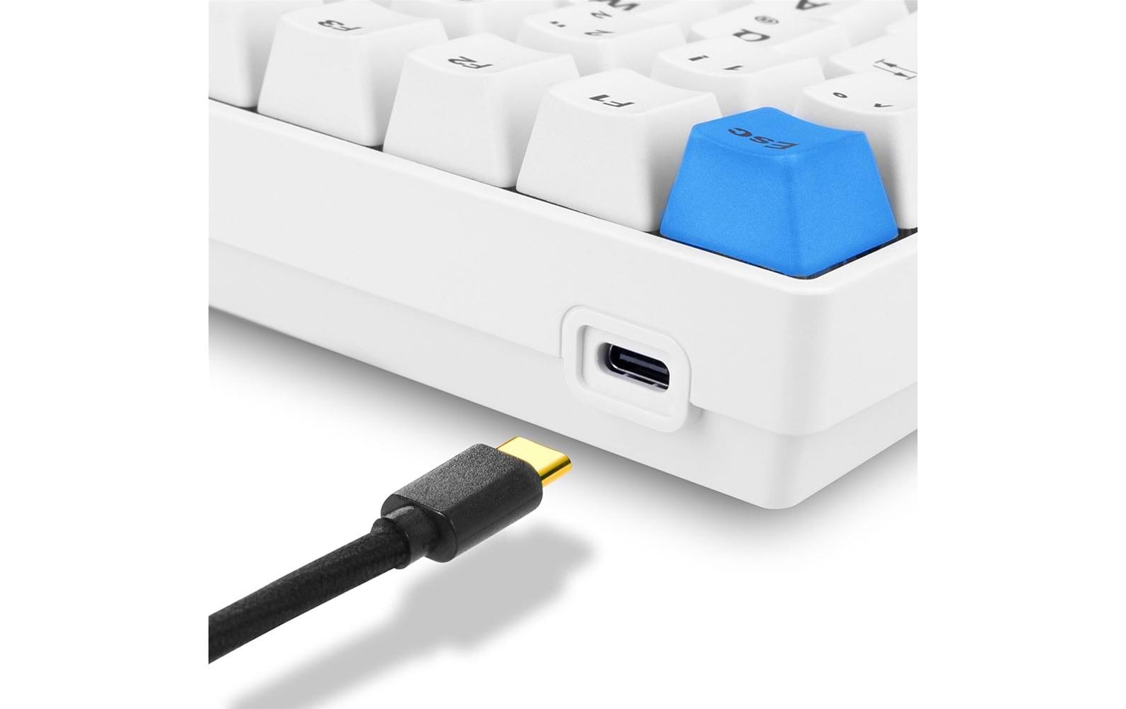Sharkoon SKILLER SGK50 S3 PBT – Gaming-Tastatur 75% – Mechanisch, RGB – USB-C – QWERTZ (DE) – Weiss