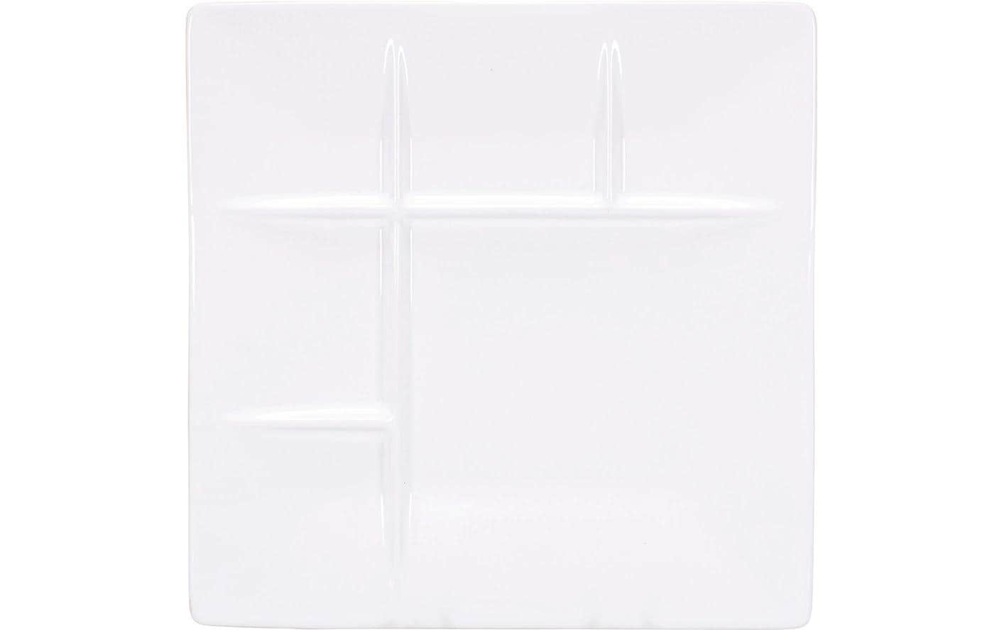 Kadastar Fleischfondue-Teller Element – 26,0 × 26,0 cm, Porzellan, Weiss