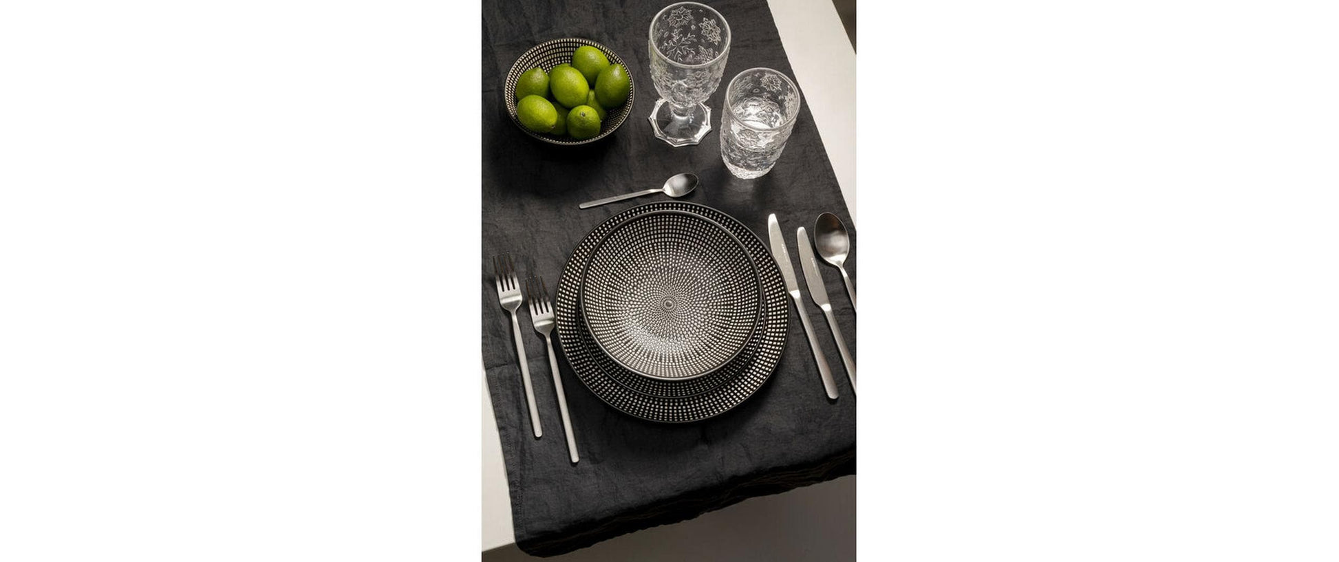 KARE Servierschale – 12-teiliges Set, 700 ml, Porzellan, Schwarz/Weiss, spülmaschinenfest, mikrowellengeeignet