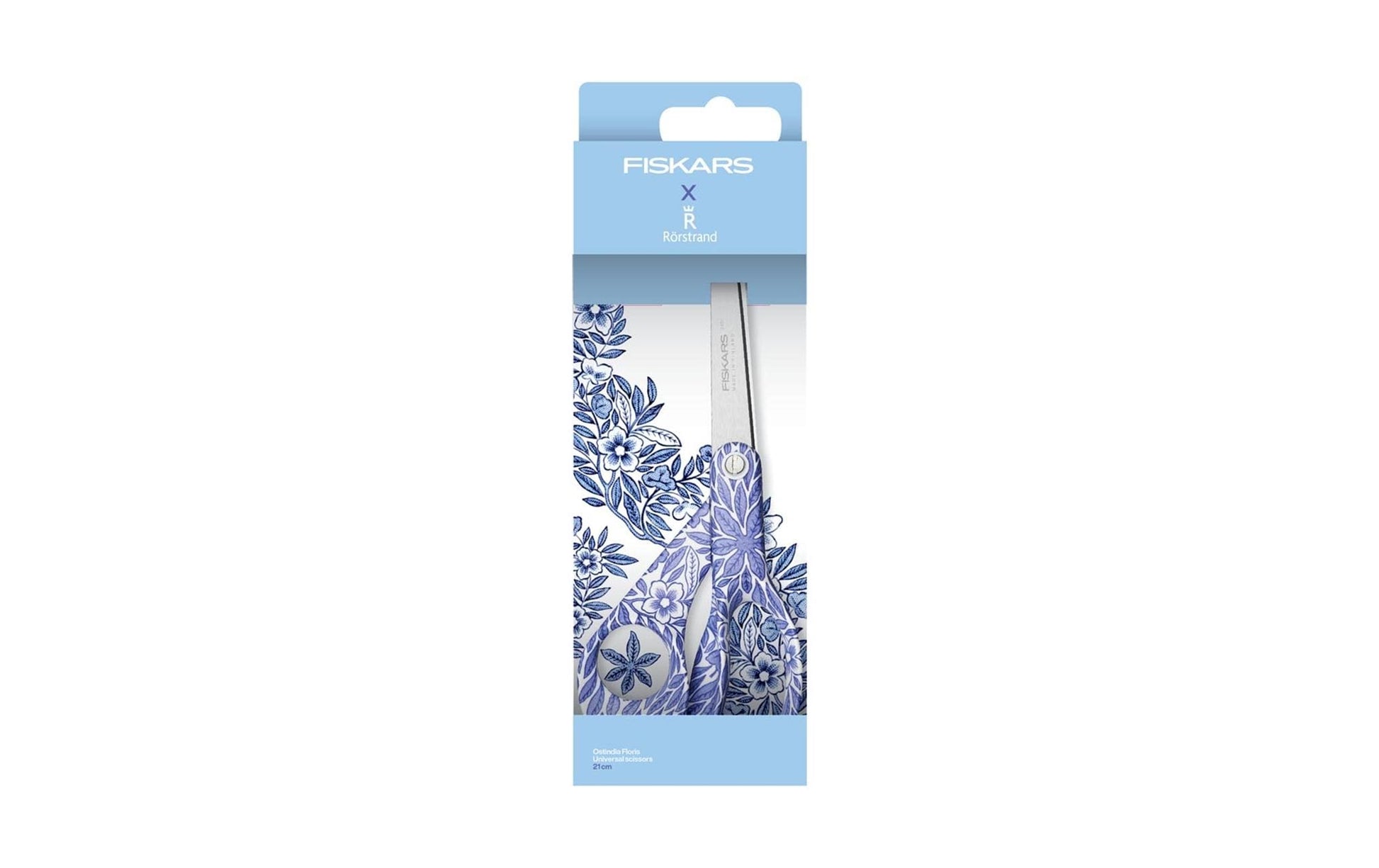 Fiskars Universalschere OstindiFloris – 21 cm, Edelstahl, für Rechts- und Linkshänder, Hellblau