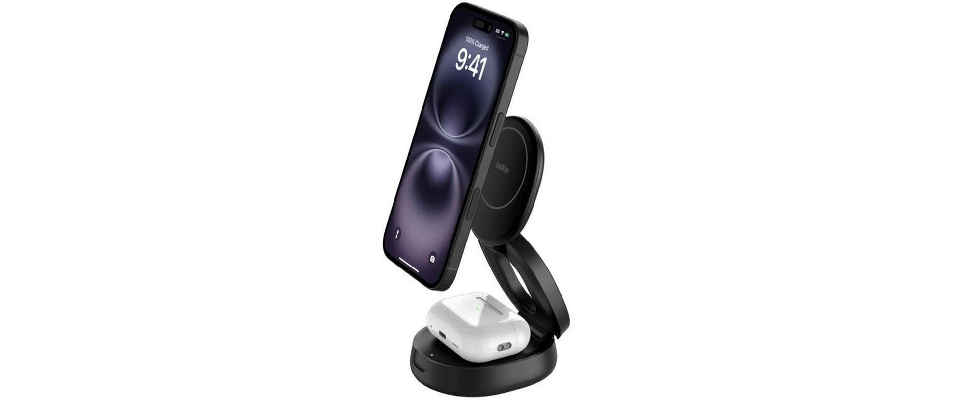 Belkin BOOSTCHARGE Ladestation – 15 W, Qi2, magnetisch, verstellbar, 2-in-1