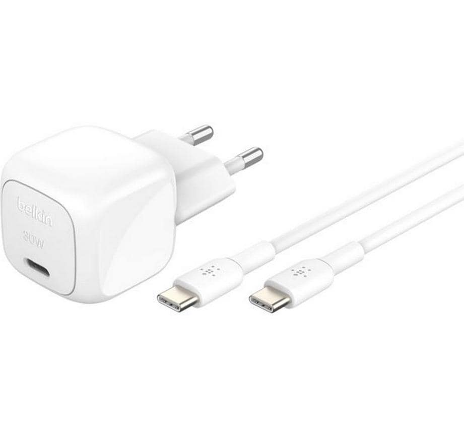 Belkin BOOSTCHARGE Ladegerät – 30 W, 1× USB-C, PD, PPS, mit 1 m Kabel