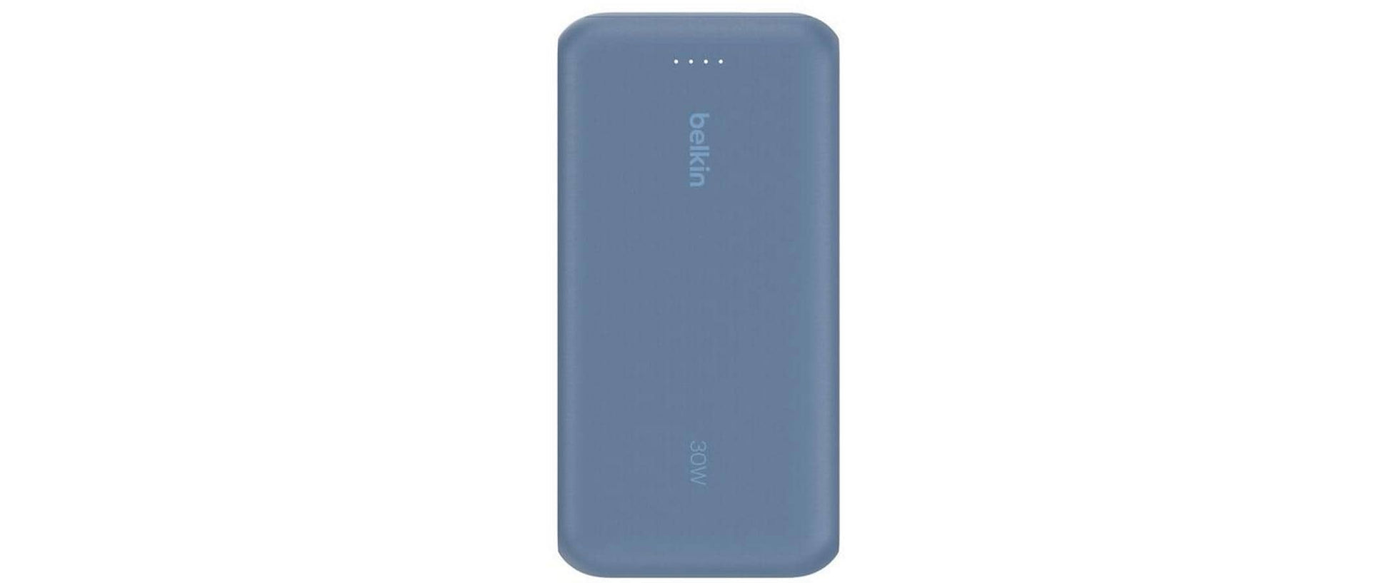 Belkin Powerbank 20000 mAh, PD 30 W, integriertes USB-C-Kabel, Blau