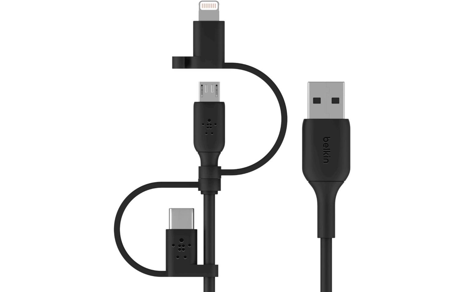 Belkin USB-Kabel, USB-A zu Lightning, Micro-USB, USB-C, 1 m