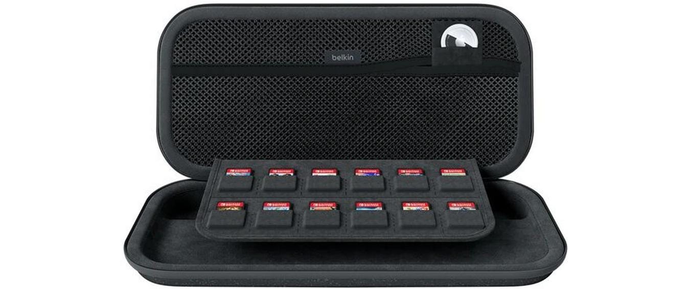 Belkin Hartschalenkoffer – mit Reissverschluss, Spielkartensteckplatz – für Nintendo – 145×46×293 mm – schwarz