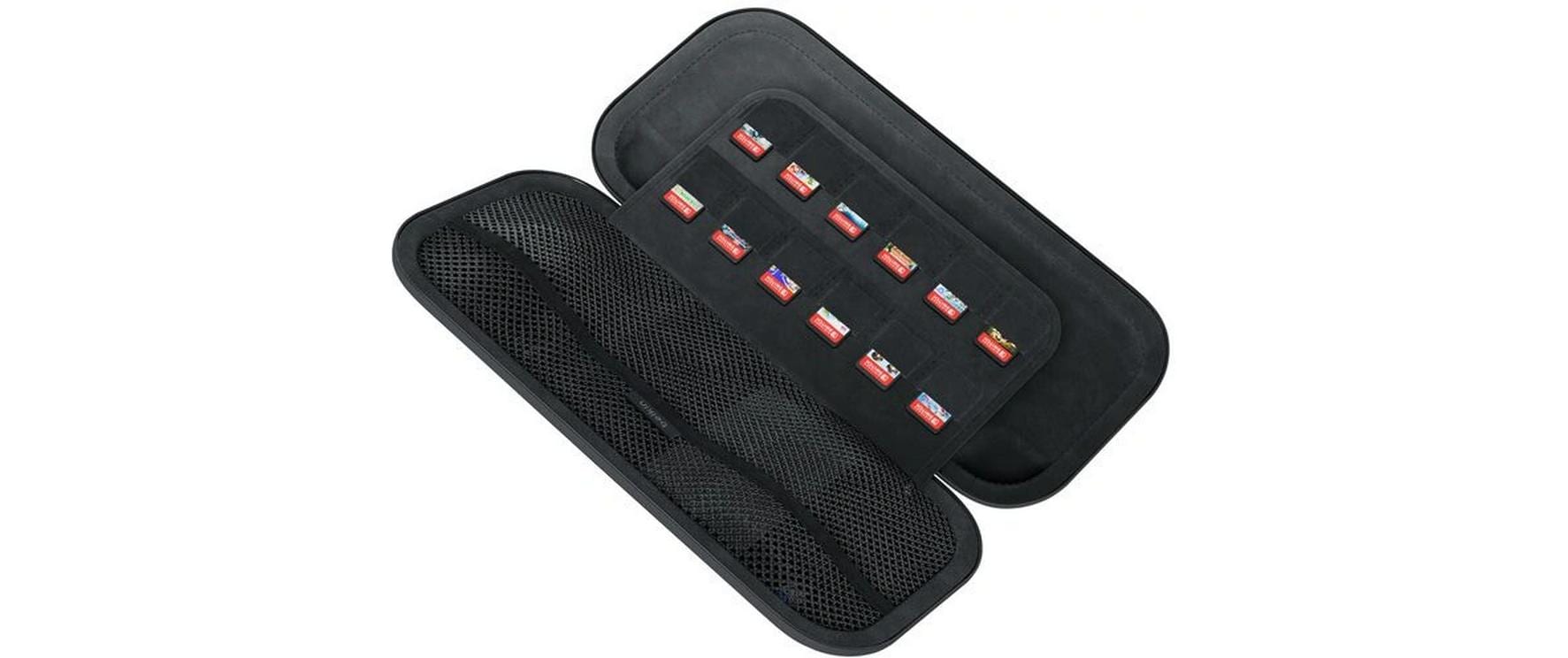 Belkin Hartschalenkoffer – mit Reissverschluss, Spielkartensteckplatz – für Nintendo – 145×46×293 mm – schwarz
