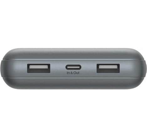 Belkin Powerbank 20000 mAh, PD 39 W, 1× USB-C, 2× USB-A, für Smartphones, Tablets und Smartwatches, Grau