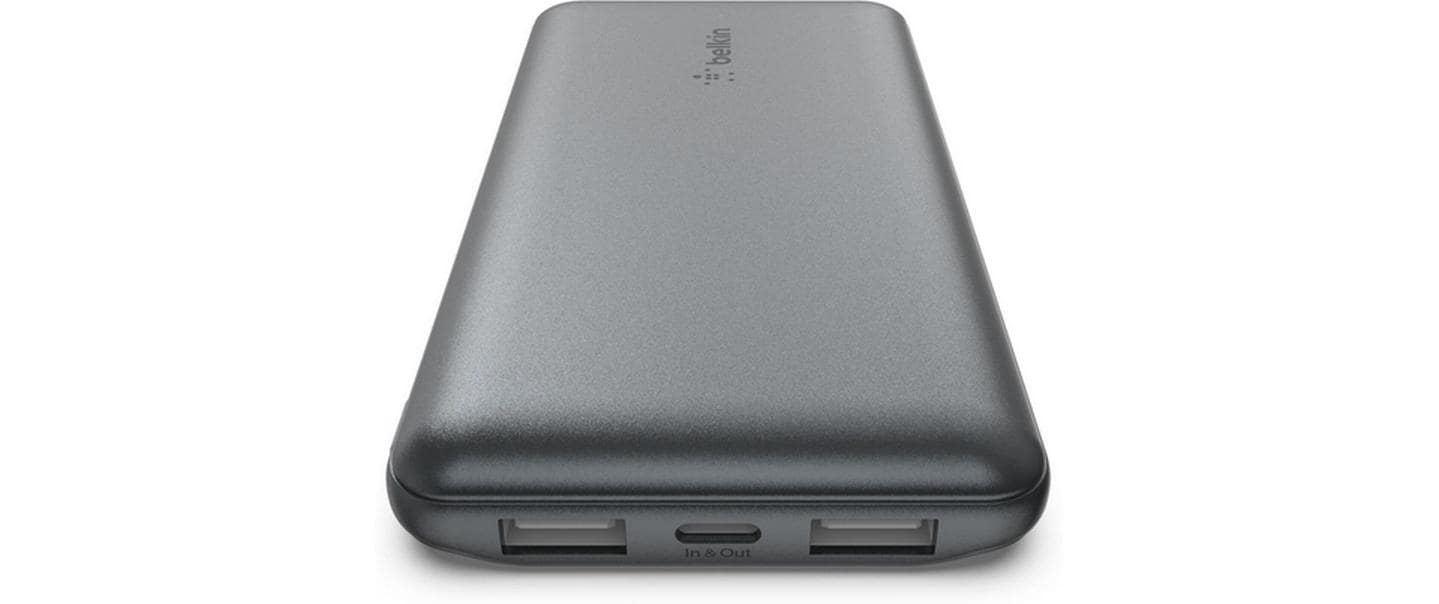 Belkin Powerbank 10000 mAh, PD 39 W, 1× USB-C, 1× USB-A, Grau