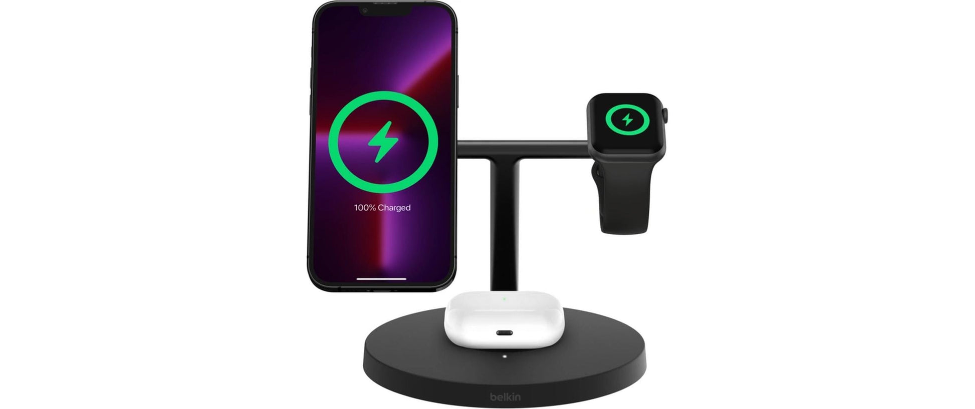 Belkin Boost Charge Pro 3-in-1 Ladestation – 15 W, Qi2, magnetisch – für Apple Watch