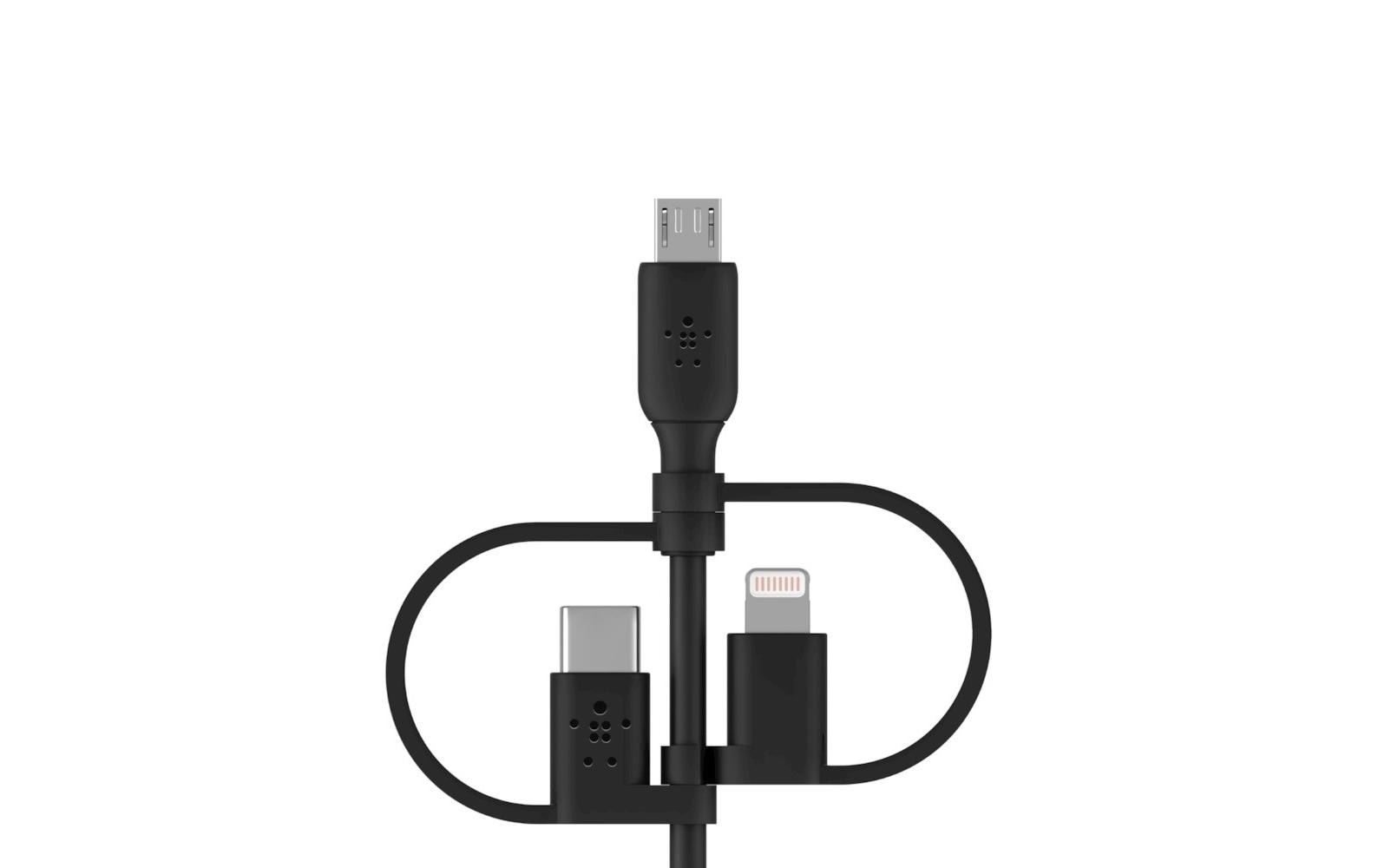 Belkin USB-Kabel, USB-A zu Lightning, Micro-USB, USB-C, 1 m