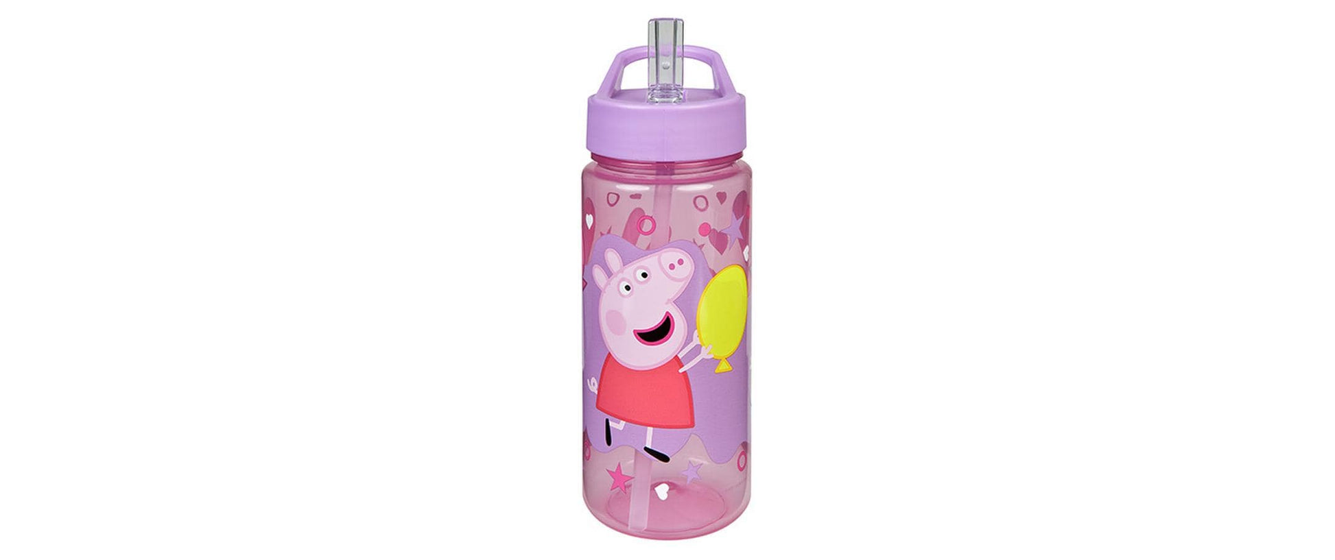 Scooli Kindertrinkflasche 500 ml – mit Strohhalm, Kunststoff, Peppa Pig