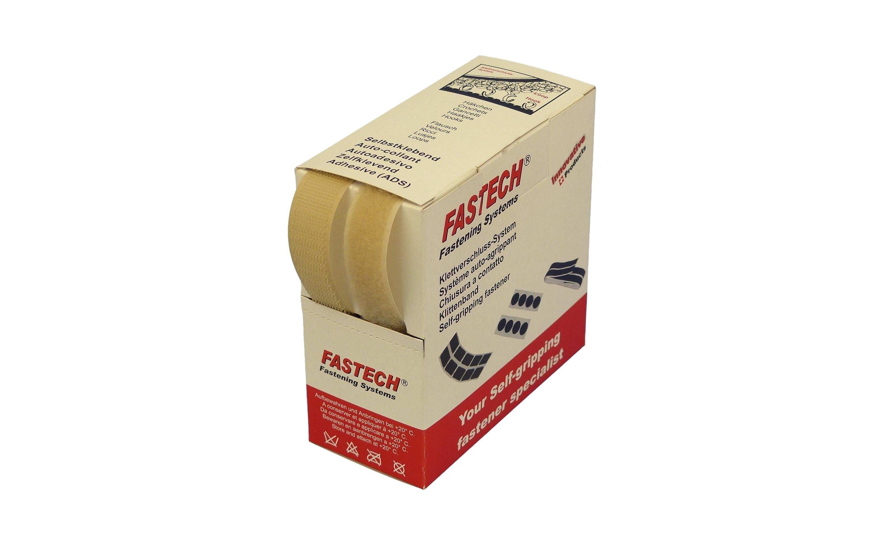 Fastech Klettband 20 mm × 5 m – annähbar, Hautfarbe, Polyamid