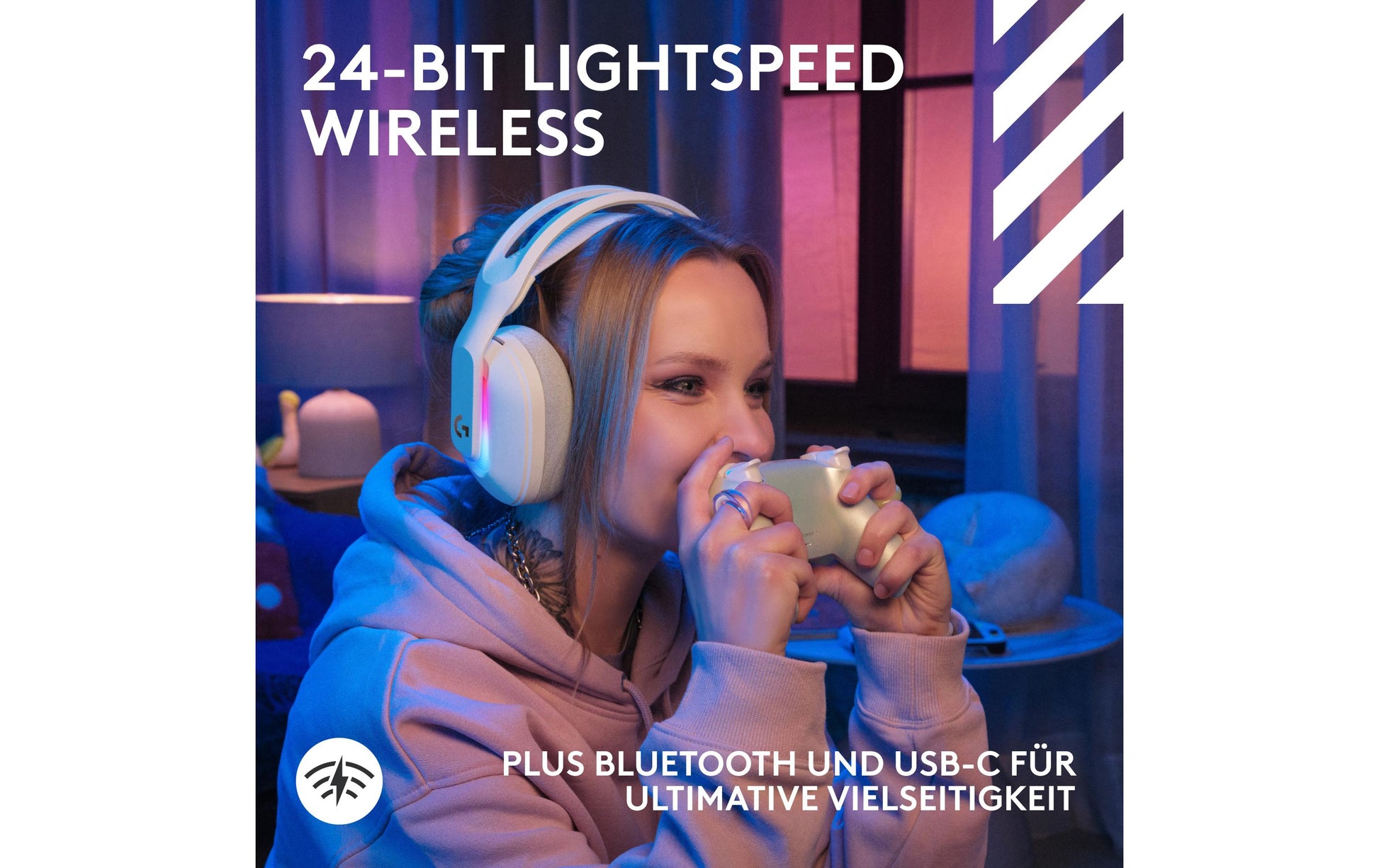 Logitech G Astro A20 X Gaming-Headset – Over-Ear, Kabel + BT, mit USB-A-Dongle, für Xbox Series S, Weiss