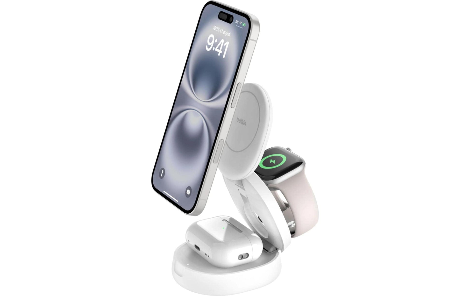 Belkin BoostCharge Ladestation – 15 W, 3-in-1, Qi2, magnetisch, klappbar