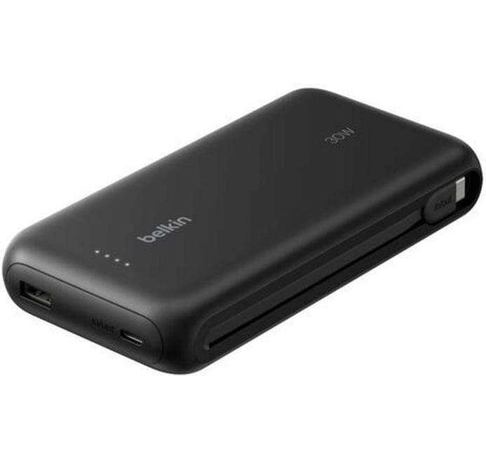 Belkin Powerbank 20000 mAh, PD 30 W, mit integriertem USB-C-Kabel