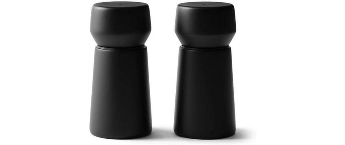 CrushGrind Salz-/Pfeffermühle 11 cm, Buchenholz, Schwarz, 2er-Set