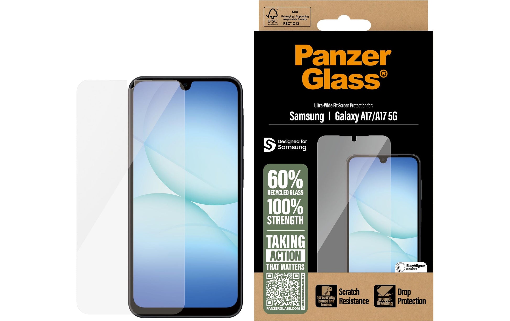 PanzerGlass – Ultra Wide Fit – für Samsung Galaxy A17