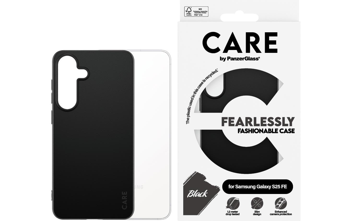 PanzerGlass Backcover CARE – für Samsung Galaxy S25 FE – schwarz
