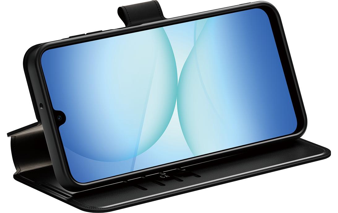Care Booklet-Hülle – für Samsung Galaxy A17 – schwarz – Kunstleder, mit Kartenfach