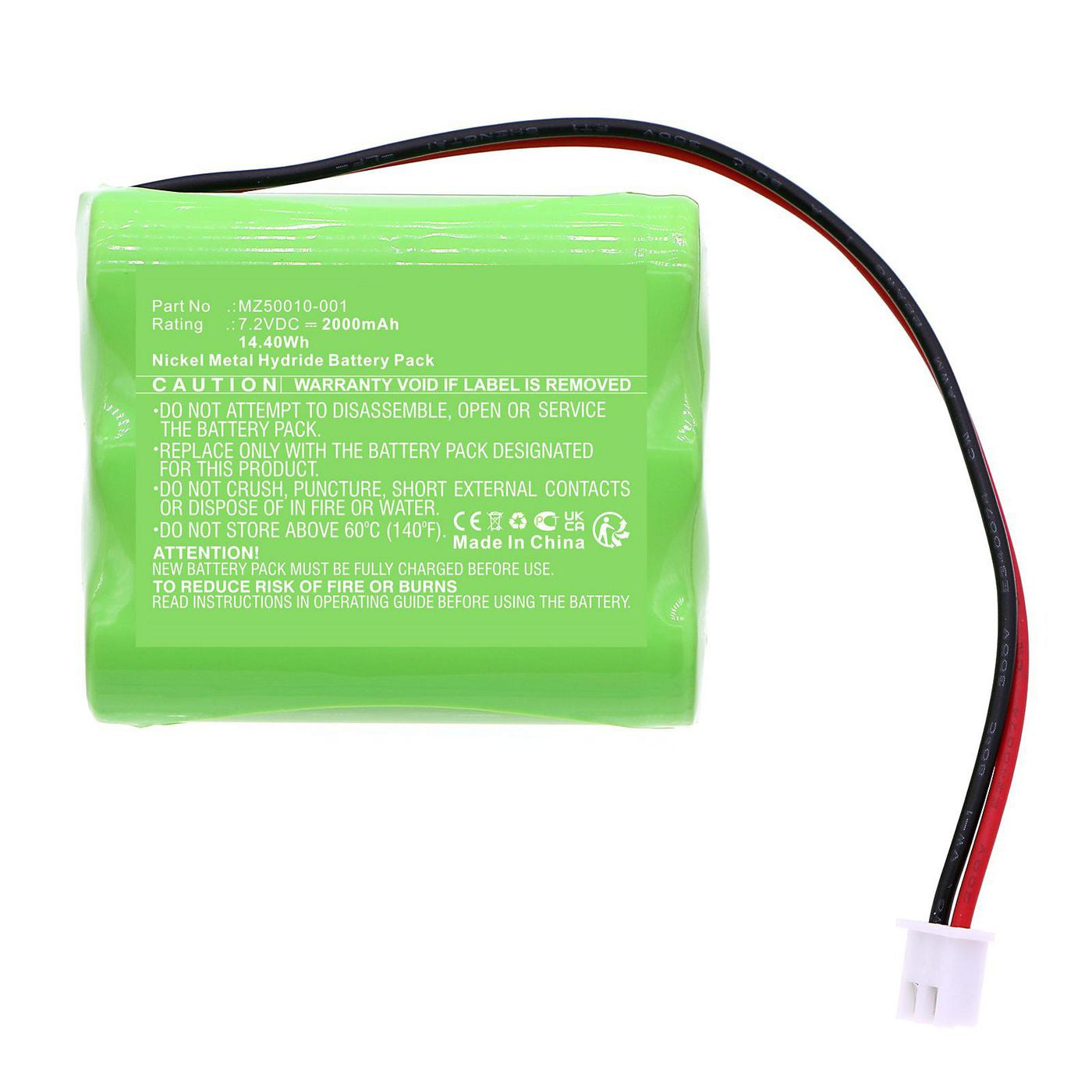 CoreParts Akku 7,2 V, 2000 mAh, 14,4 Wh – für ADE Medical – Grün – 28,5 × 42,7 × 50,1 mm – 189 g