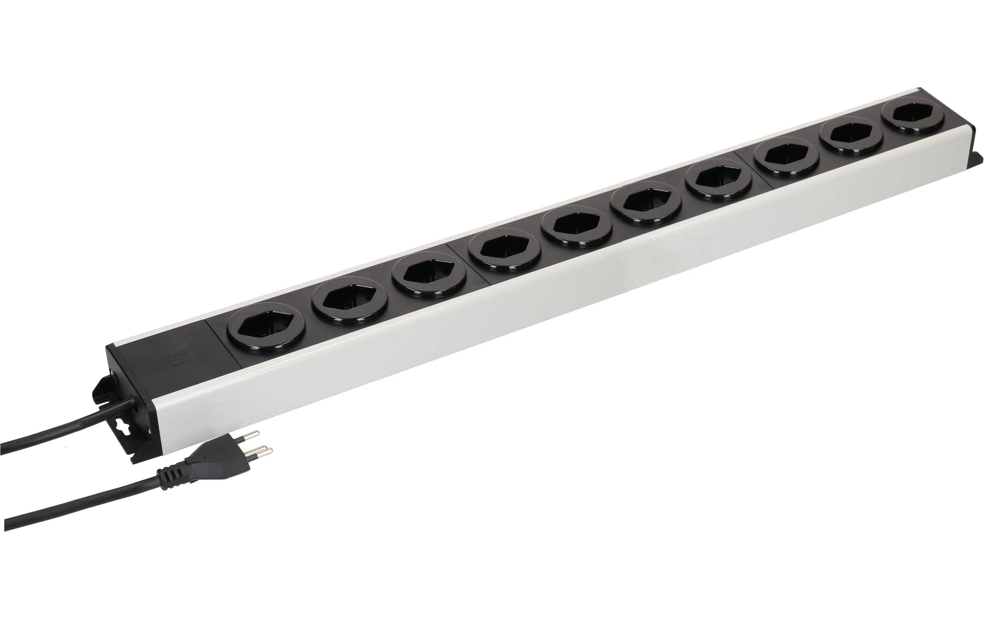 Max Hauri AG Max Hauri Power Line Steckdosenleiste – 10× T13, 1,5 m, ohne Schalter, mit Kinderschutz, grau/schwarz