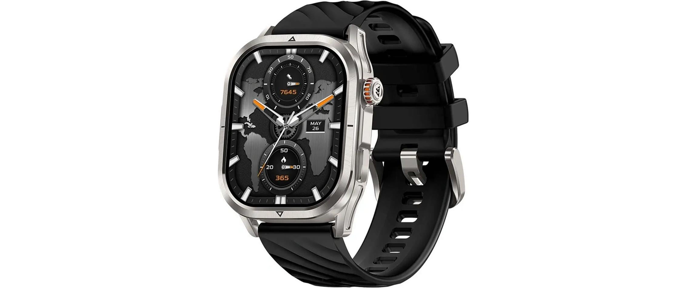 Kospet MAGIC P10 – Smartwatch – 40,8 mm, 1,96", GPS, Bluetooth, AMOLED, IP69K, Silber, Schiebeschnalle