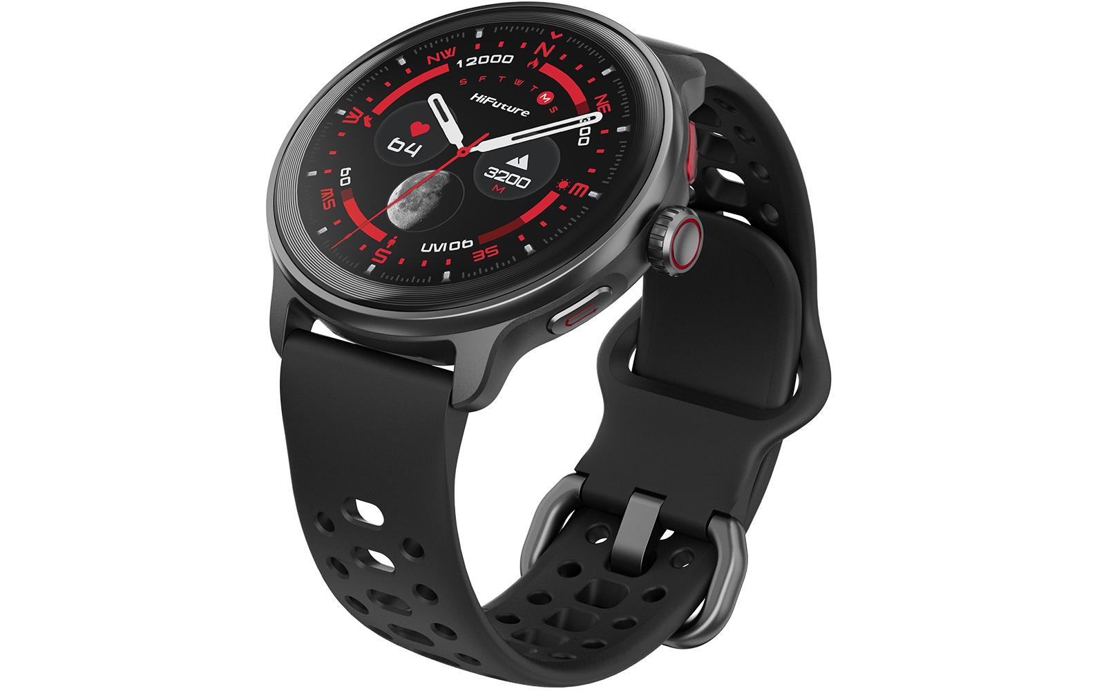 HiFuture Vela – Smartwatch – 1,43", GPS, Bluetooth, AMOLED, IP68, Schwarz
