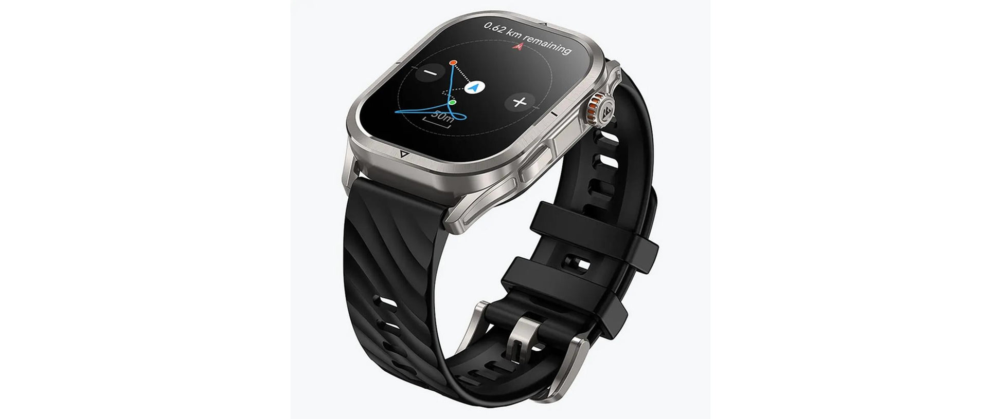 Kospet MAGIC P10 – Smartwatch – 40,8 mm, 1,96", GPS, Bluetooth, AMOLED, IP69K, Silber, Schiebeschnalle