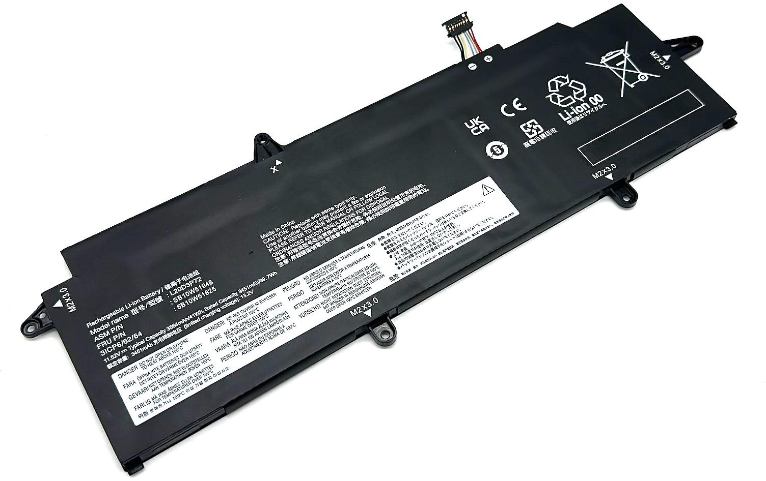 Vistaport Notebook-Akku – für Lenovo ThinkPad X13 Gen. 3 (21BQ, 21BN, 21CN) – 41 Wh, 11,52 V – Schwarz