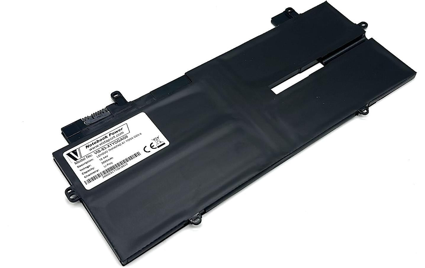 Vistaport Notebook-Akku – für Lenovo ThinkPad X1 Yoga (8. Gen.) – 57 Wh, 15,44 V – Schwarz