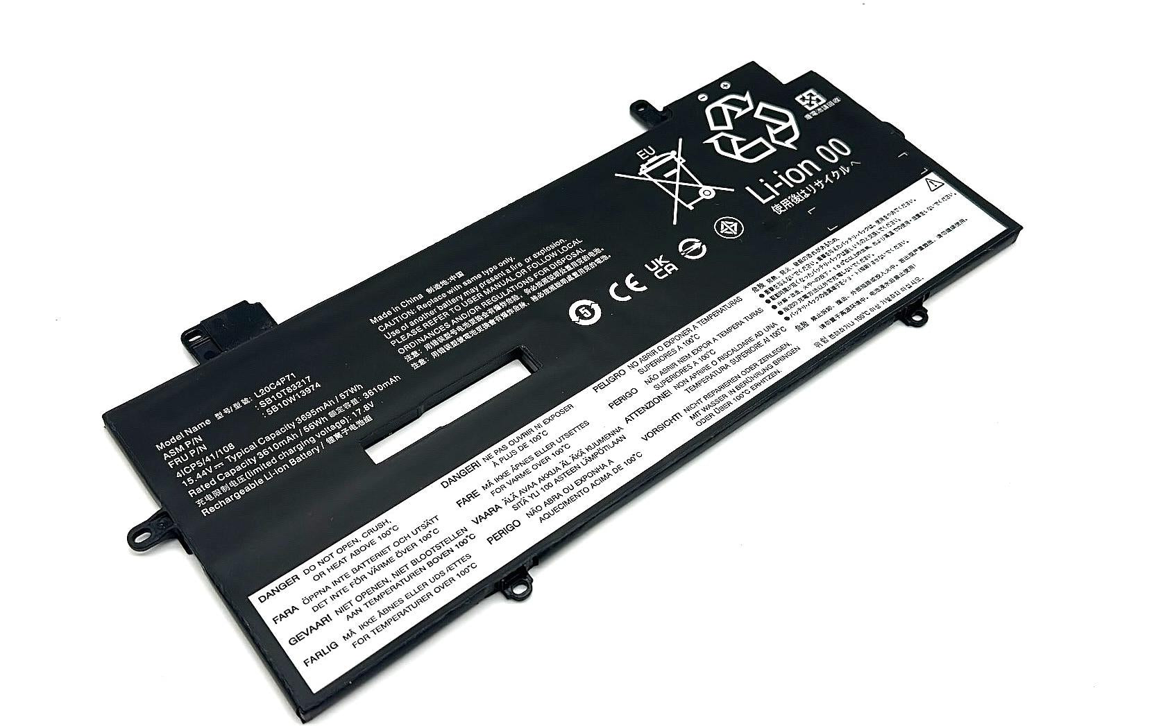 Vistaport Notebook-Akku – für Lenovo ThinkPad X1 Yoga (8. Gen.) – 57 Wh, 15,44 V – Schwarz