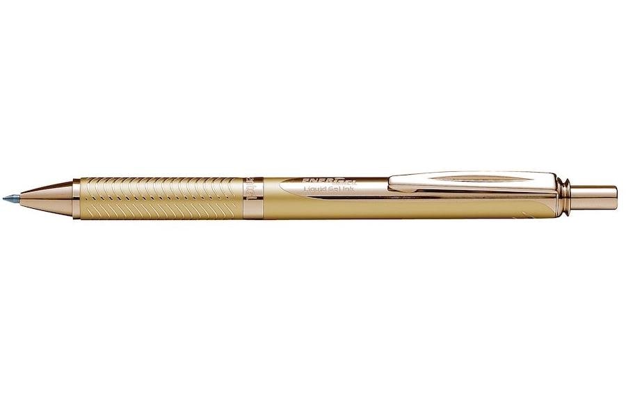 Pentel EnerGel Sterling BL407 – Tintenroller, schnelltrocknend, Druckmechanik, 0,7 mm, blau